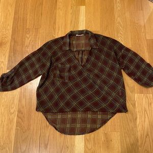 Lush; chiffon flannel shirt
